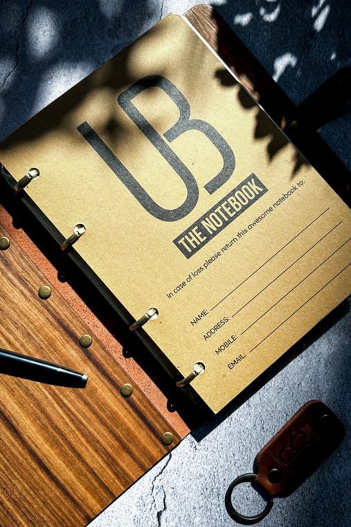 Agenda din piele naturala The Notebook WOOD by URBAN BAG dimensiune A5