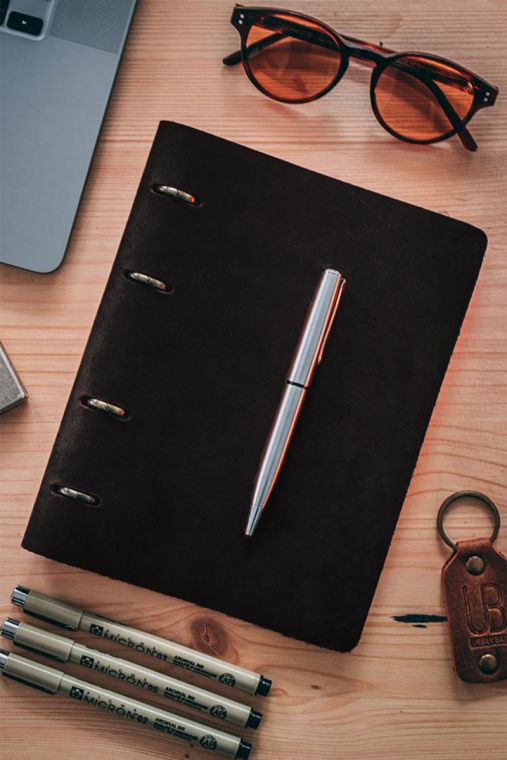 Agenda din piele naturala The Notebook by URBAN BAG dimensiune A5 - Negru