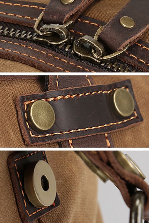 Geanta voiaj din piele naturala si material textil URBAN BAG Savona - Maro