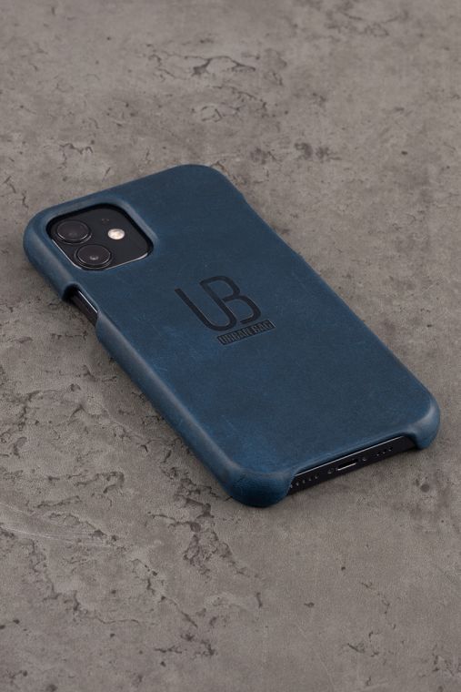 Husa piele naturala Iphone - Albastru