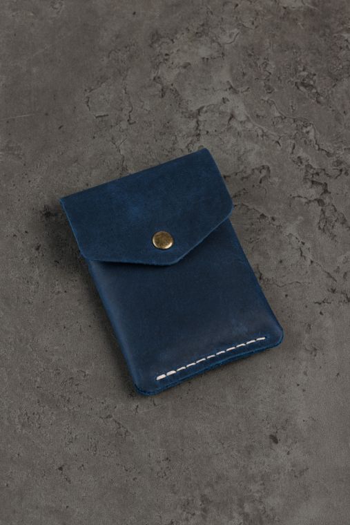 Portcard din piele naturala URBAN BAG Flip – Albastru