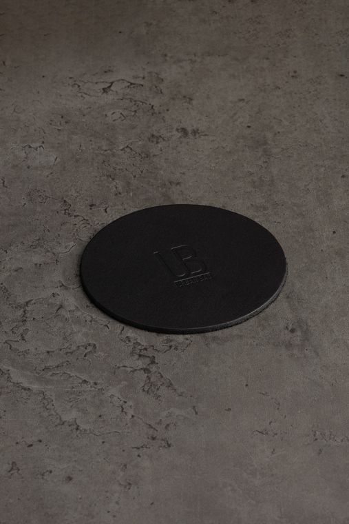 Coaster rotund URBAN BAG din piele naturala - Negru