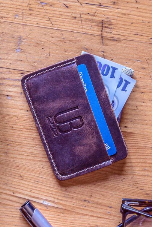 Portcard din piele naturala URBAN BAG Easy 2 – Maro Inchis