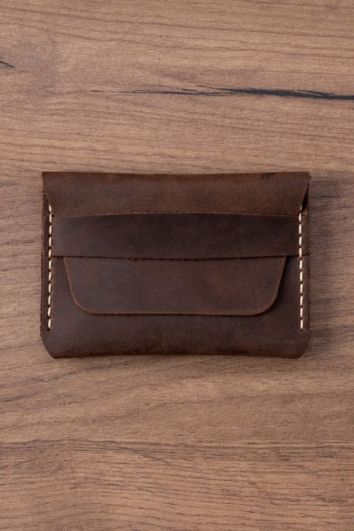 Portcard din piele naturala URBAN BAG Little Pocket – Maro Inchis