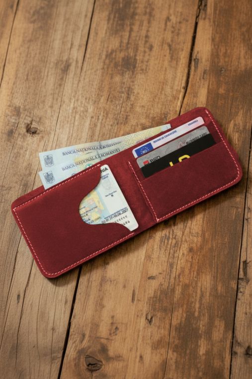 Portofel din piele naturala URBAN BAG Concept 2 – Rosu