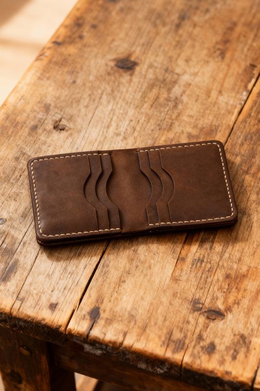 Portofel handmade din piele naturala URBAN BAG Fit – Maro Inchis